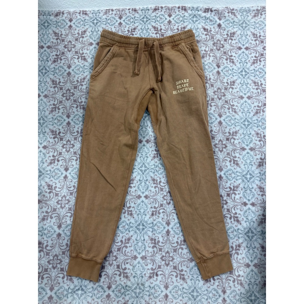 Lane Seven Smart Brave Beautiful Jogger Sweatpants Brown Cotton Small